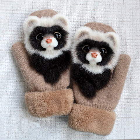 Cartoon Warm Mittens for Kids