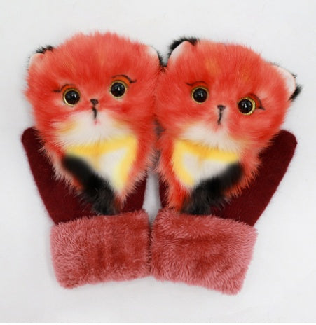 Cartoon Warm Mittens for Kids