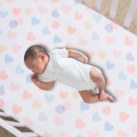 Rainbow crib sheet