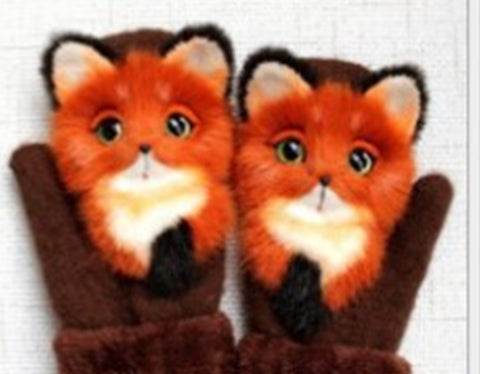 Cartoon Warm Mittens for Kids