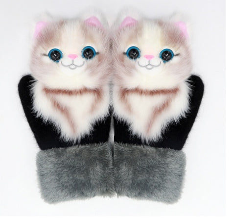 Cartoon Warm Mittens for Kids